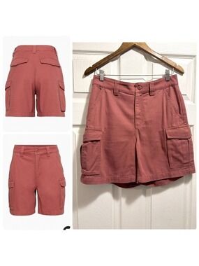 Aritzia TNA Lenox Cargo Shorts in Red Argil Workwear Inspired Size 6